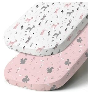 BROLEX Bassinet Cradle 2ct Stretch Knit Sheet Set NWT